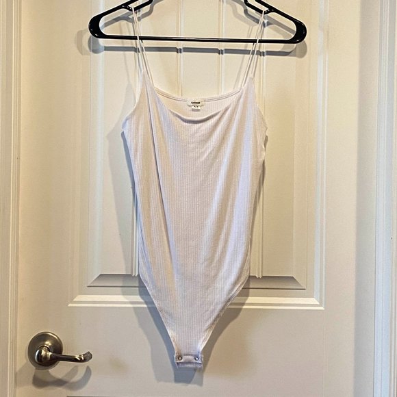 Maroon Black White Ribbed Spaghetti Strap Bodysuit - Picture 7 of 11